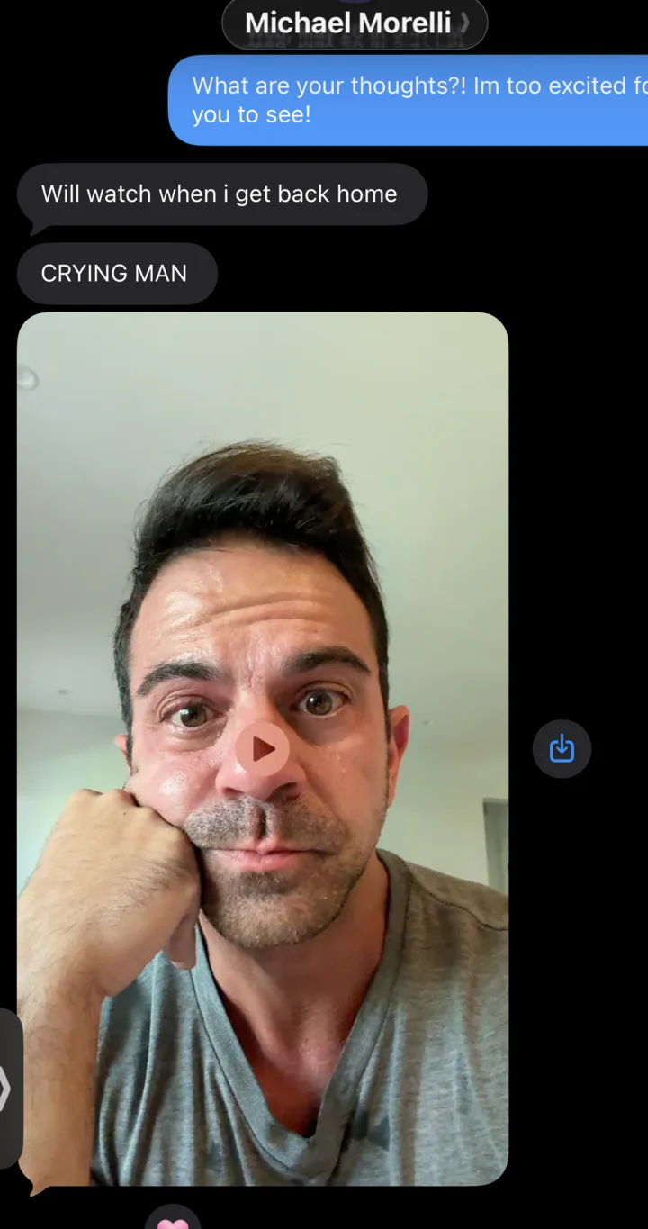 The founder's text message to Dee after seeing the film